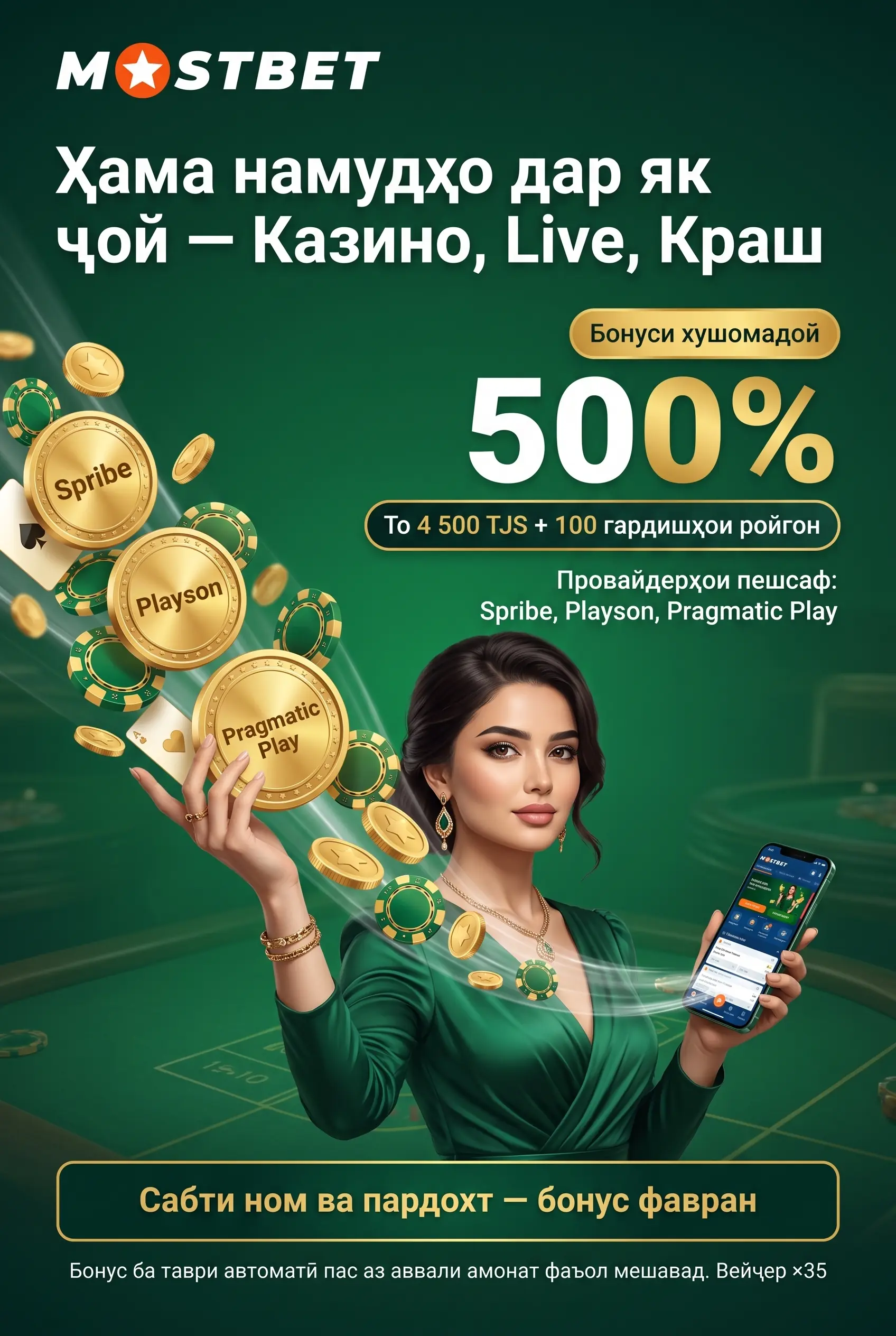 Казинои Mostbet чӣ гуна ташкил шудааст